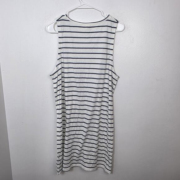 Roxy White Black Striped Casual Lightweight Simple Shift Mini Tank Dress Size M - Picture 6 of 7